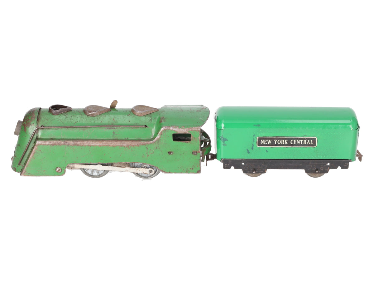 Marx Vintage O RARE Green NYC 0-4-0 Steam Locomotive & Tender - Repainted