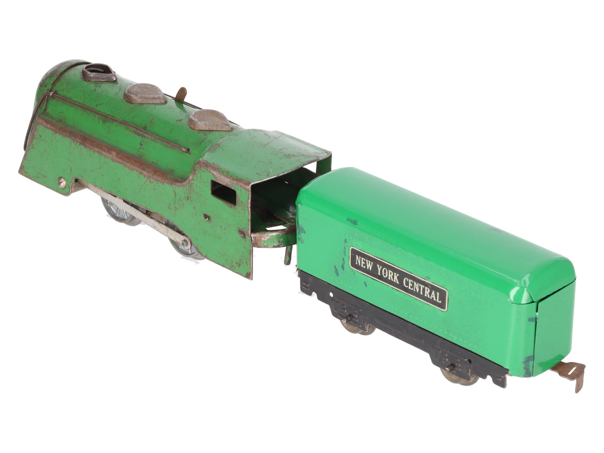 Marx Vintage O RARE Green NYC 0-4-0 Steam Locomotive & Tender - Repainted