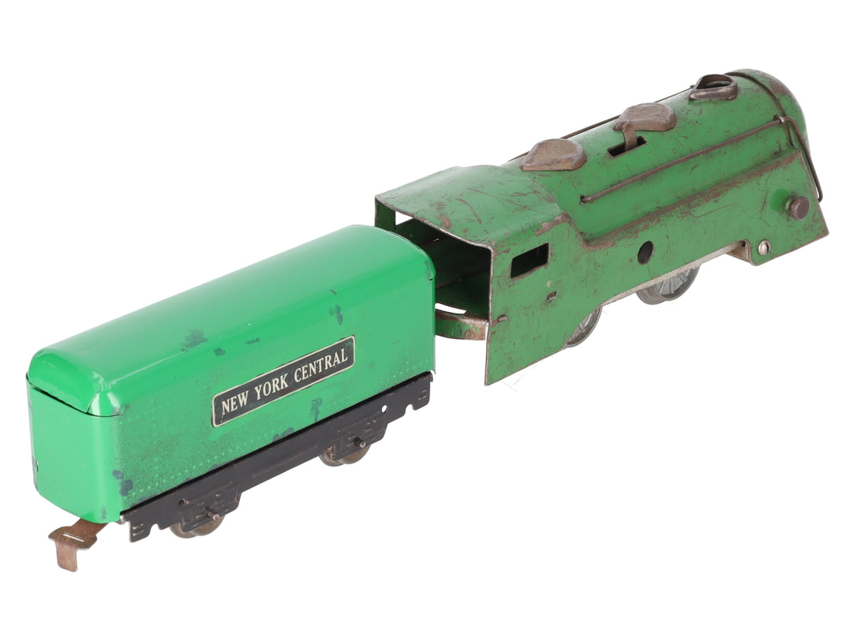 Marx Vintage O RARE Green NYC 0-4-0 Steam Locomotive & Tender - Repainted