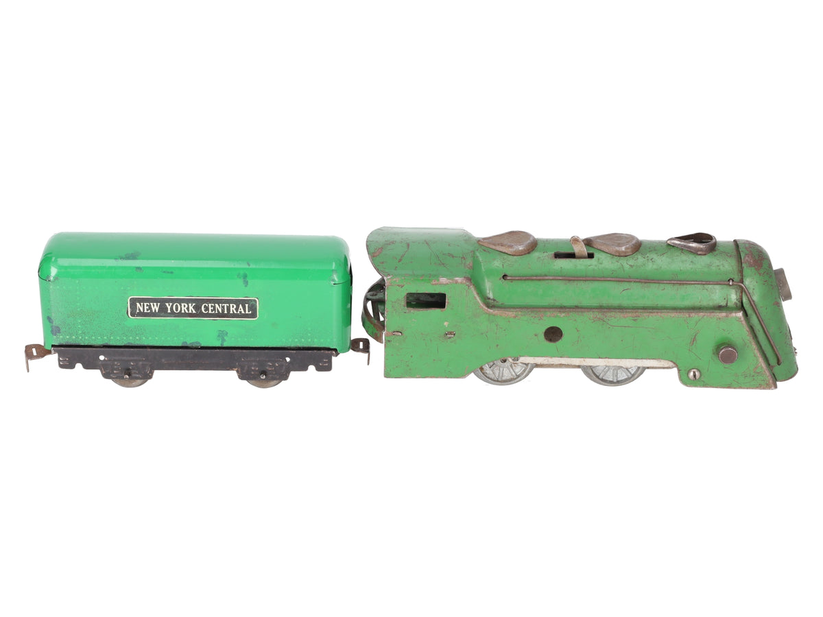 Marx Vintage O RARE Green NYC 0-4-0 Steam Locomotive & Tender - Repainted