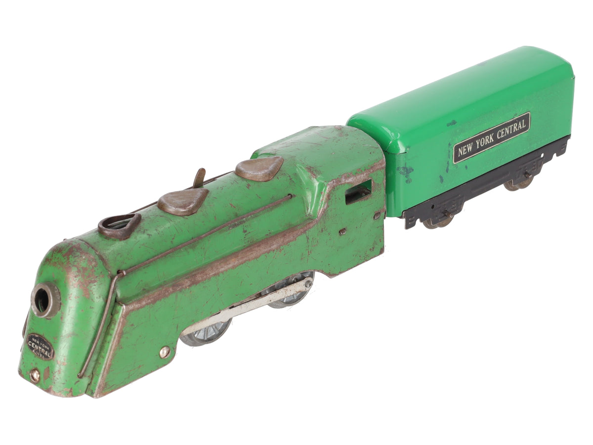 Marx Vintage O RARE Green NYC 0-4-0 Steam Locomotive & Tender - Repainted