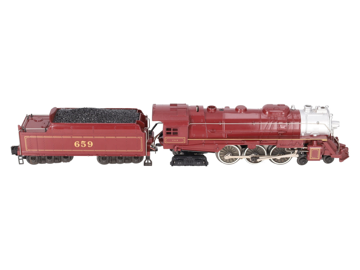 Lionel 6-8101 O Gauge Chicago & Alton 4-6-4 Diecast Steam Loco & Tender #659 EX/Box