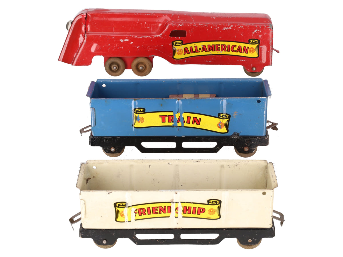Marx Vintage Tinplate All American Friendship Train Set VG