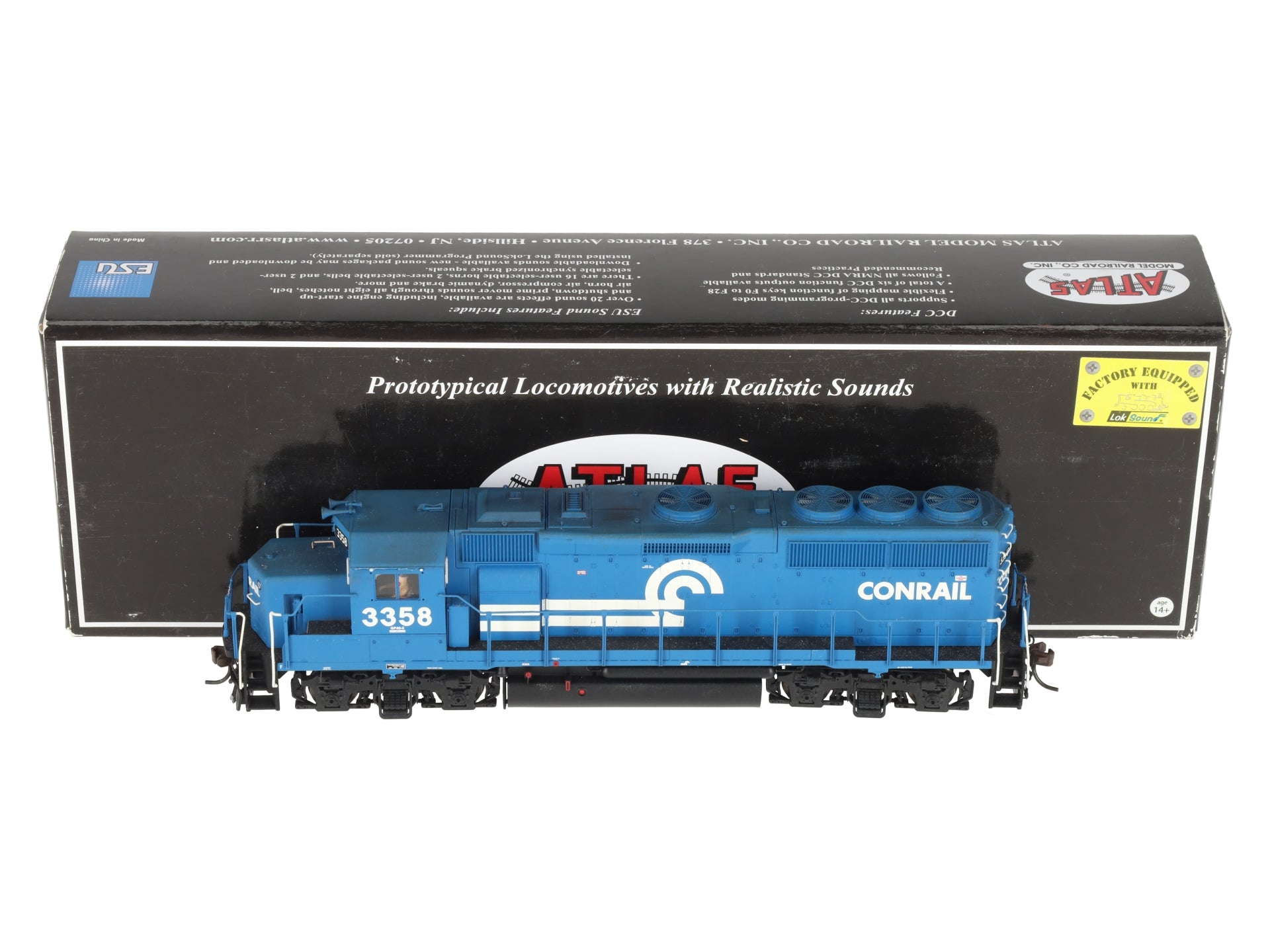 Atlas 10001869 HO Weathered Conrail GP40-2 Diesel Loco w/DCC & LokSound #3358/Box