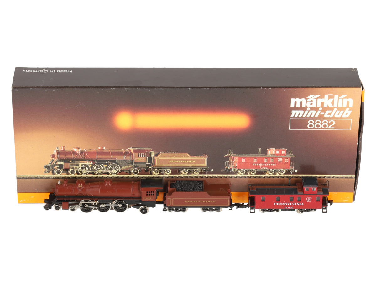 Marklin 8882 Z Scale Pennsylvania Steam Locomotive & Caboose Set LN/Box