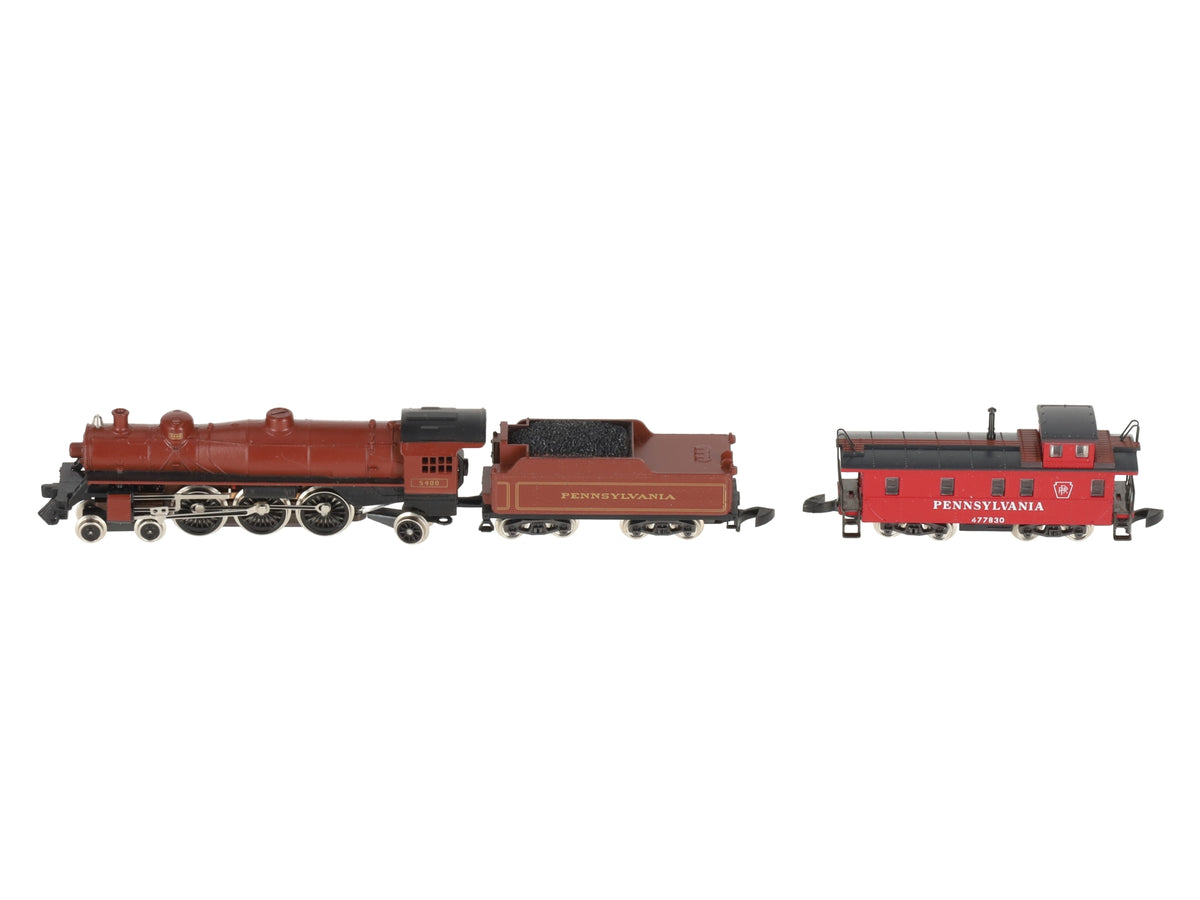 Marklin 8882 Z Scale Pennsylvania Steam Locomotive & Caboose Set LN/Box