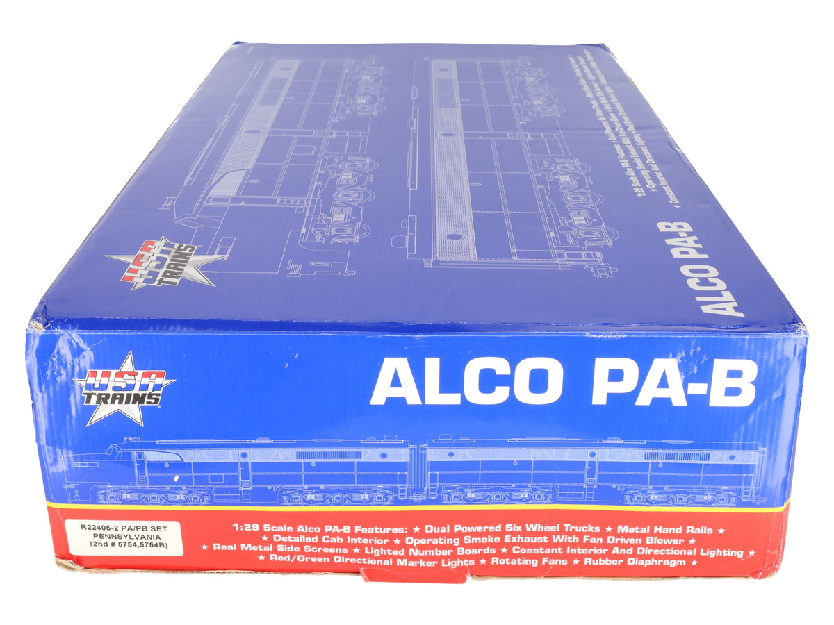 USA Trains 22405-2 G Scale Pennsylvania RR ALCO PA-B Diesel Set #5754/5754B EX/Box