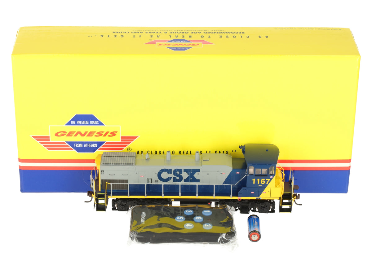 Athearn G66157 HO Scale CSX MP-15 Diesel Locomotive w/ DCC & Sound #1167 EX/Box