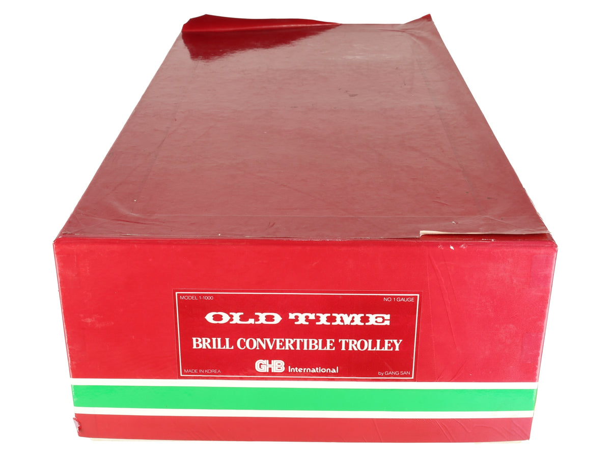 GHB International 1-1000 HO Brass No.1 Gauge Old time Brill Convertible Trolley VG/Box
