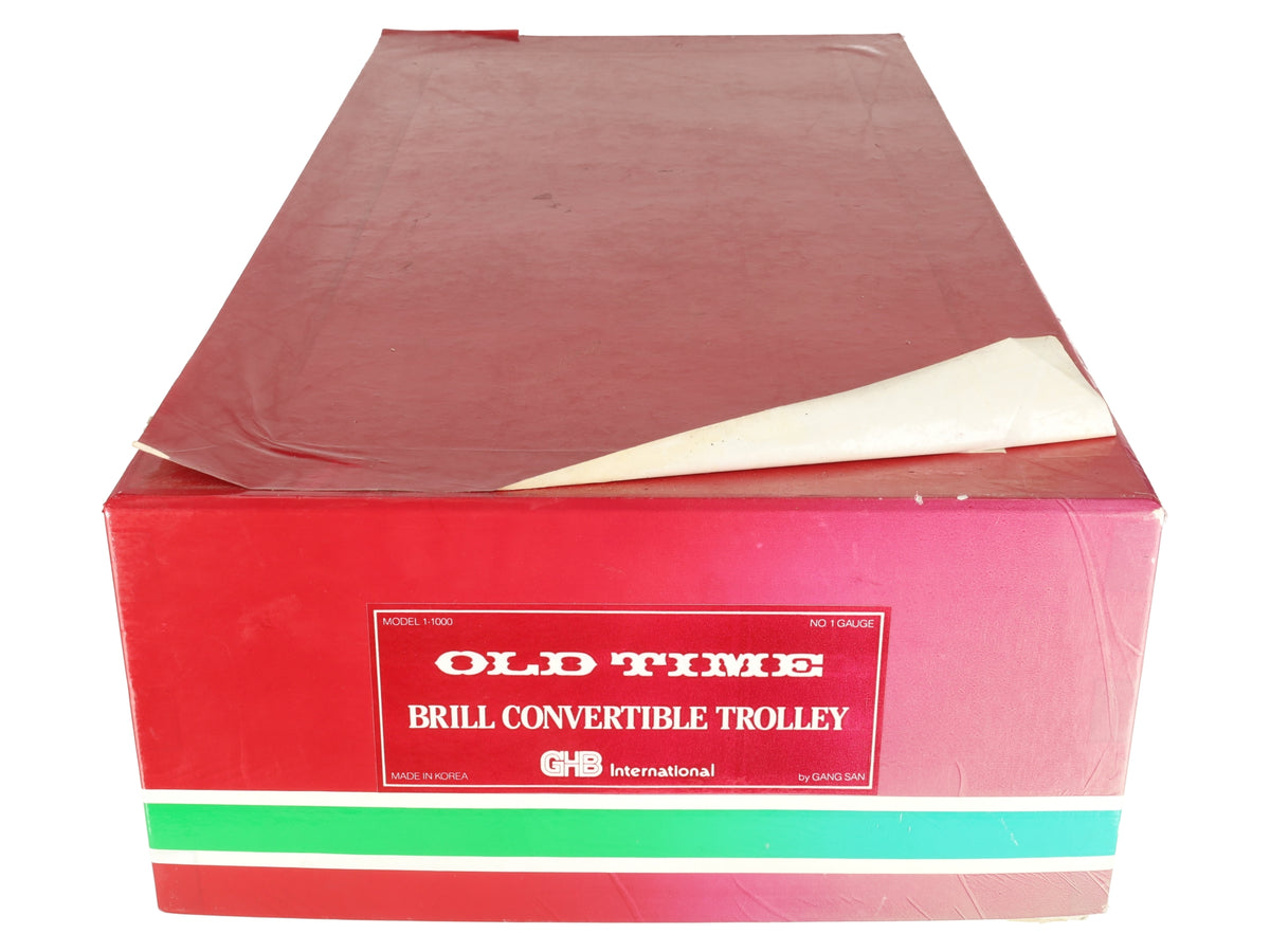 GHB International 1-1000 HO Brass No.1 Gauge Old time Brill Convertible Trolley VG/Box