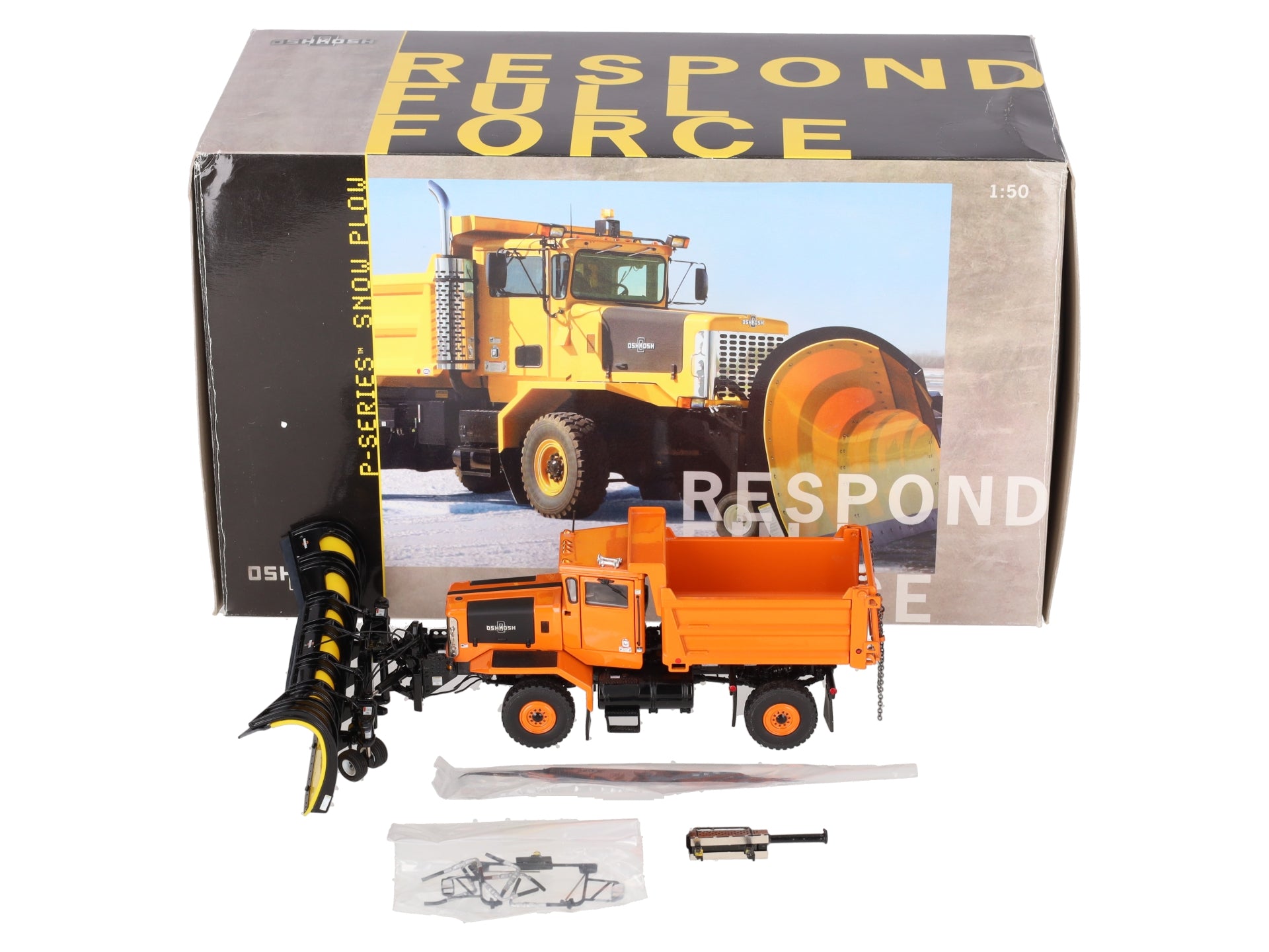 Sword Models SW3004-O 1:50 Scale Diecast Oshkosh P-Series Snow Plow EX/Box