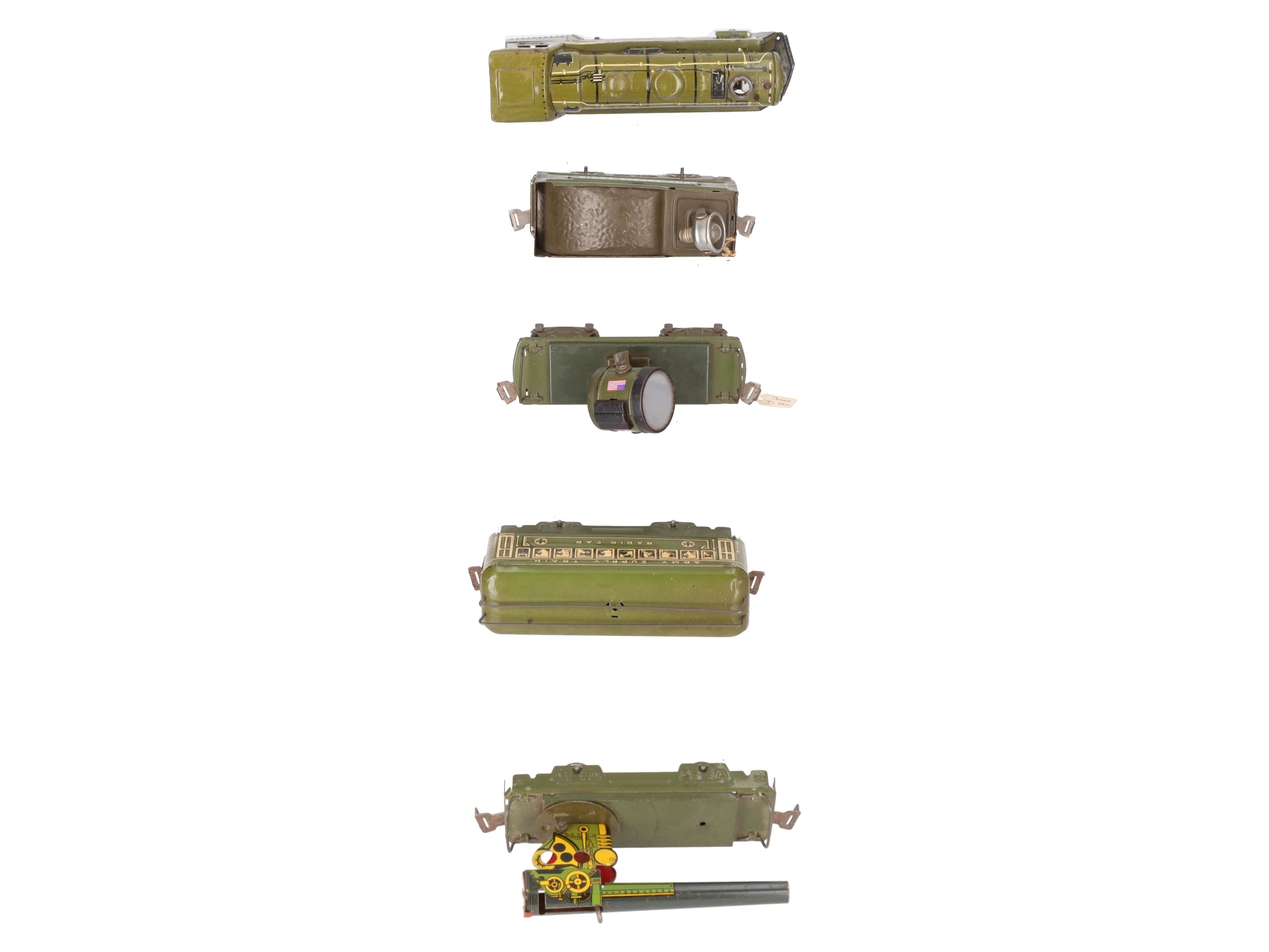 Marx 1526 Vintage O Olive Drab Army Train Set