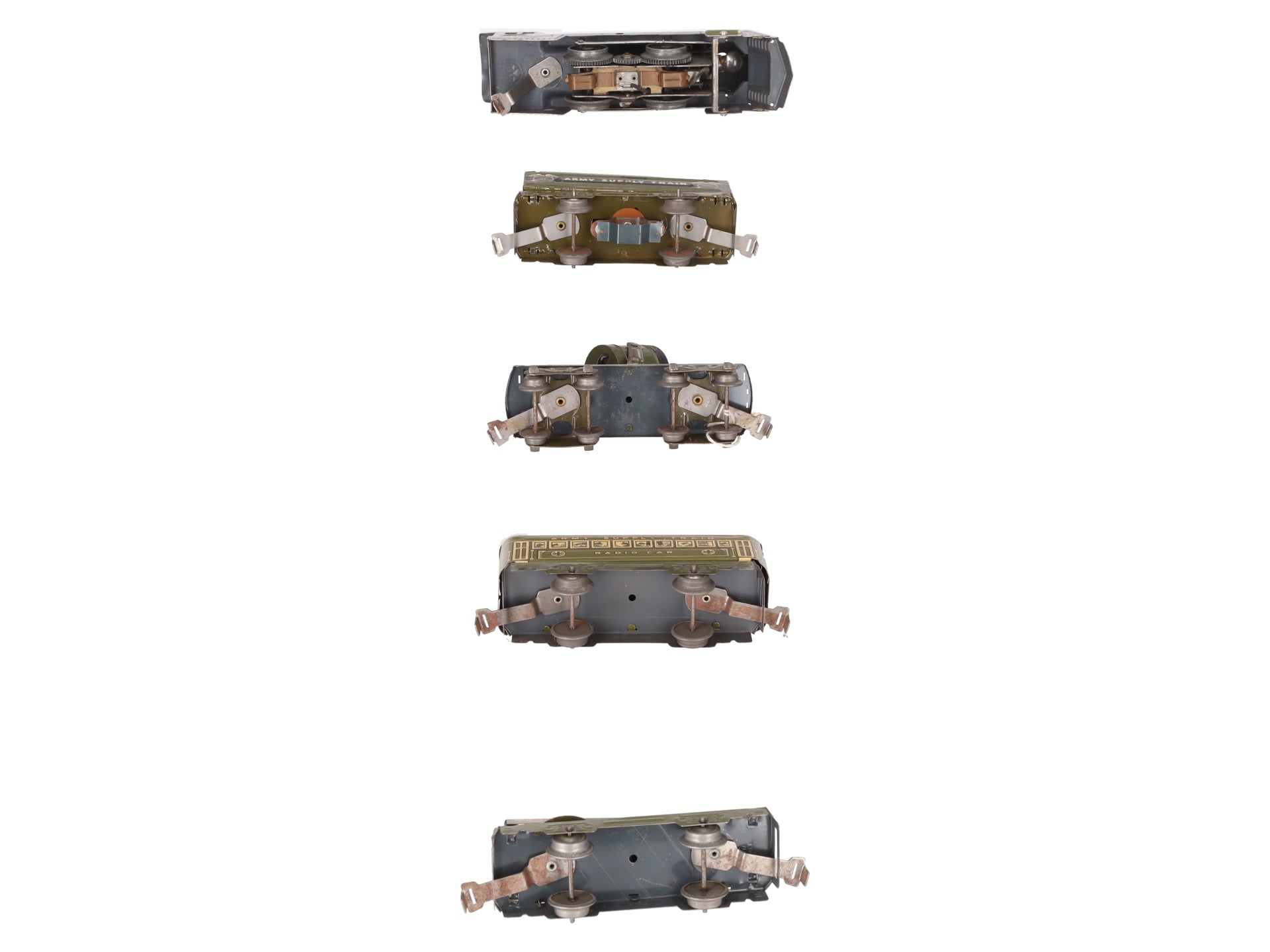 Marx 1526 Vintage O Olive Drab Army Train Set