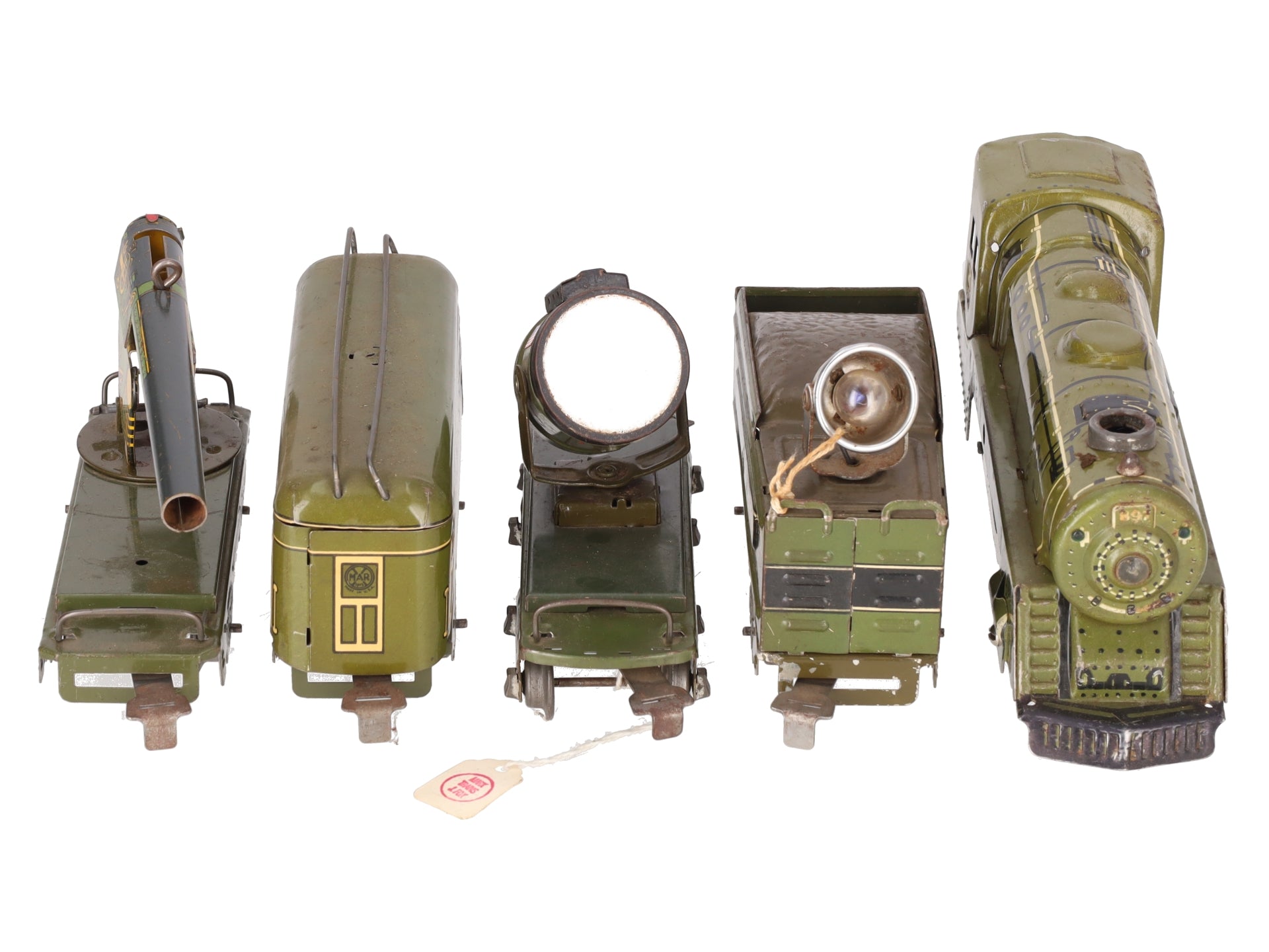 Marx 1526 Vintage O Olive Drab Army Train Set
