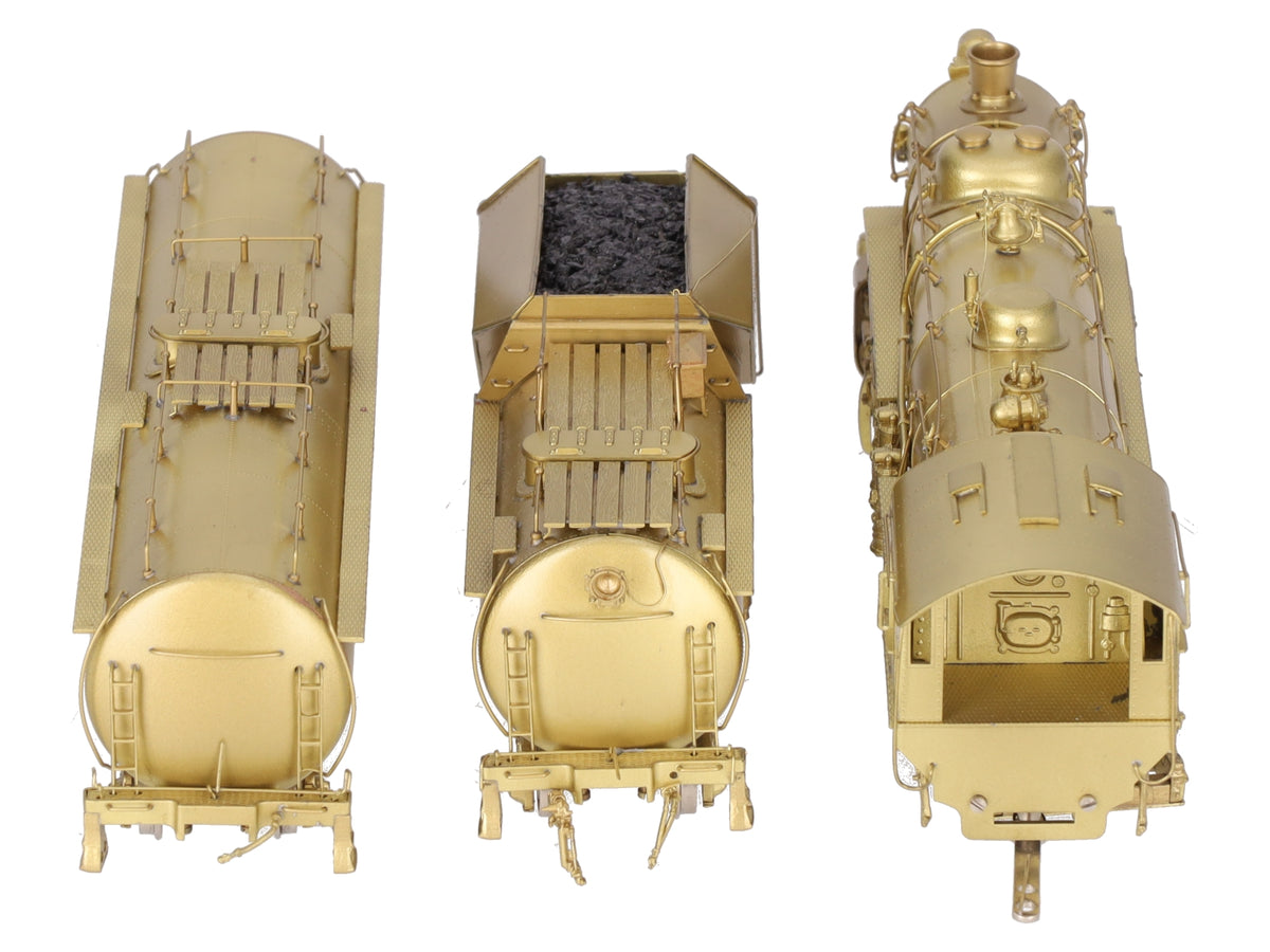 Westside HO BRASS B&O Q-4b 2-8-2 Mikado Steam Locomotive w/Aux Tender- Unpainted EX/Box