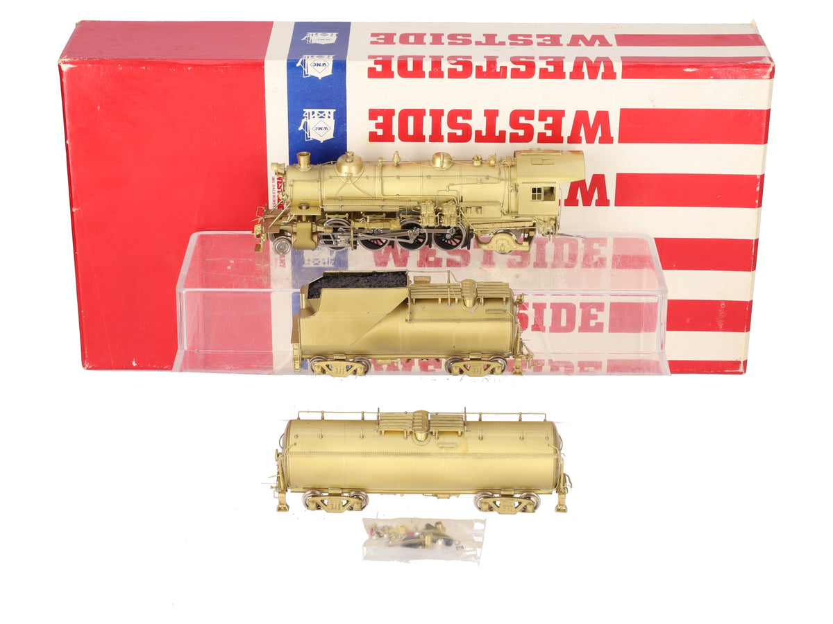 Westside HO BRASS B&O Q-4b 2-8-2 Mikado Steam Locomotive w/Aux Tender- Unpainted EX/Box