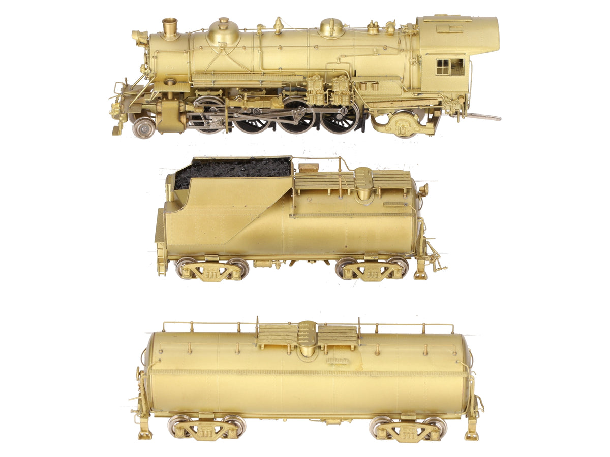 Westside HO BRASS B&O Q-4b 2-8-2 Mikado Steam Locomotive w/Aux Tender- Unpainted EX/Box