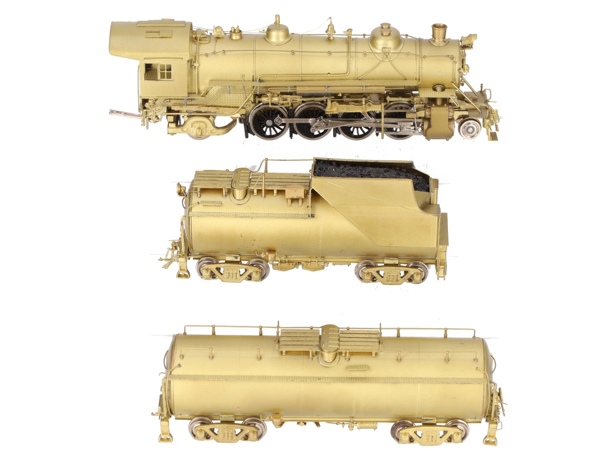 Westside HO BRASS B&O Q-4b 2-8-2 Mikado Steam Locomotive w/Aux Tender- Unpainted EX/Box