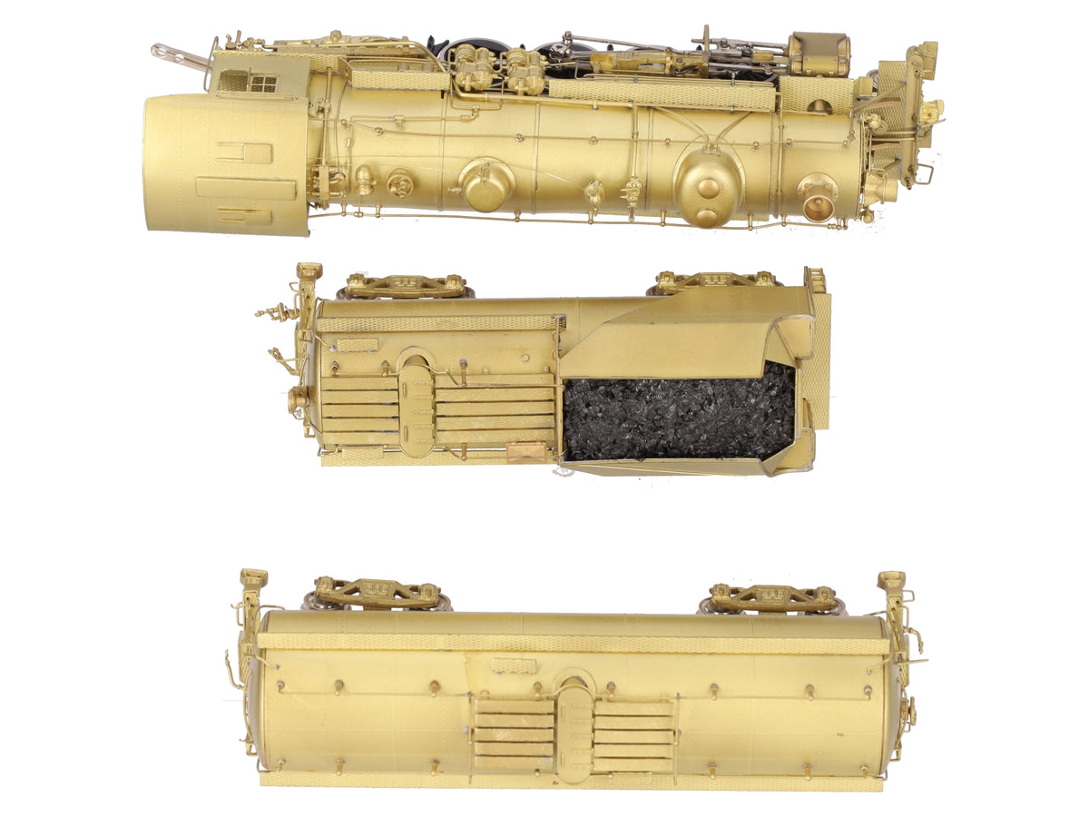Westside HO BRASS B&O Q-4b 2-8-2 Mikado Steam Locomotive w/Aux Tender- Unpainted EX/Box
