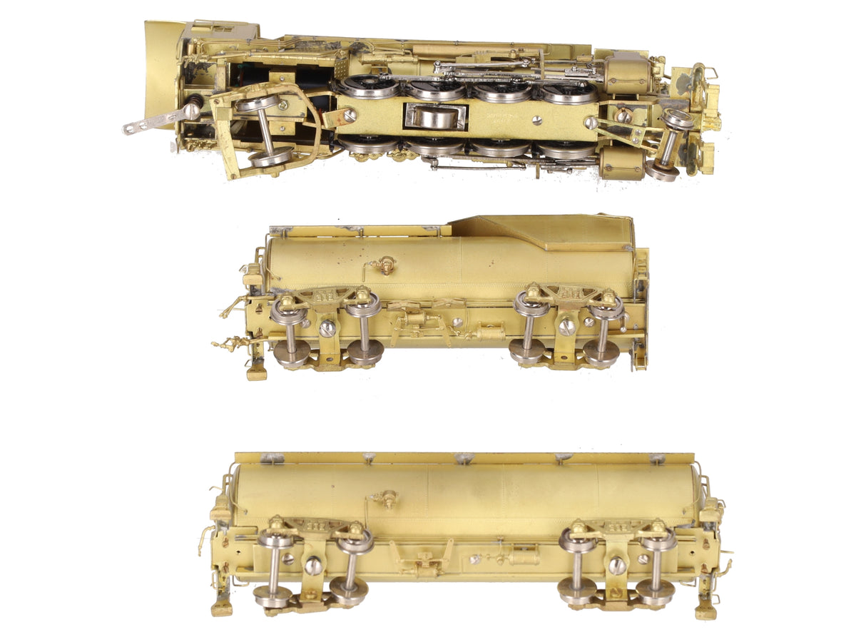 Westside HO BRASS B&O Q-4b 2-8-2 Mikado Steam Locomotive w/Aux Tender- Unpainted EX/Box