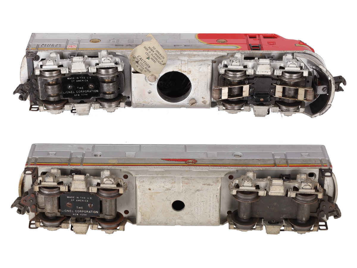 Lionel 2343 Vintage O Santa Fe F3 AB Diesel Locomotive Set VG