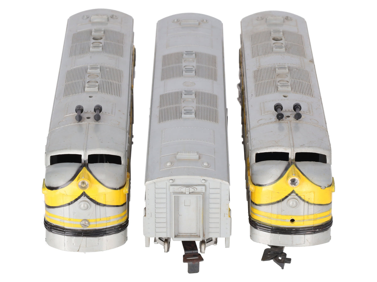 Marx 901 Vintage O Western Pacific E7 ABA Diesel Set- Gray & Yellow