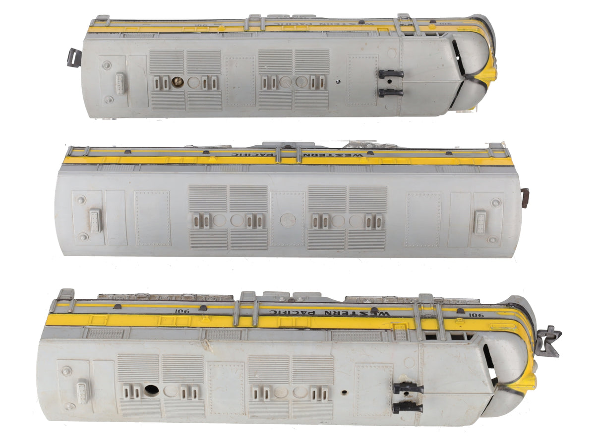 Marx 901 Vintage O Western Pacific E7 ABA Diesel Set- Gray & Yellow