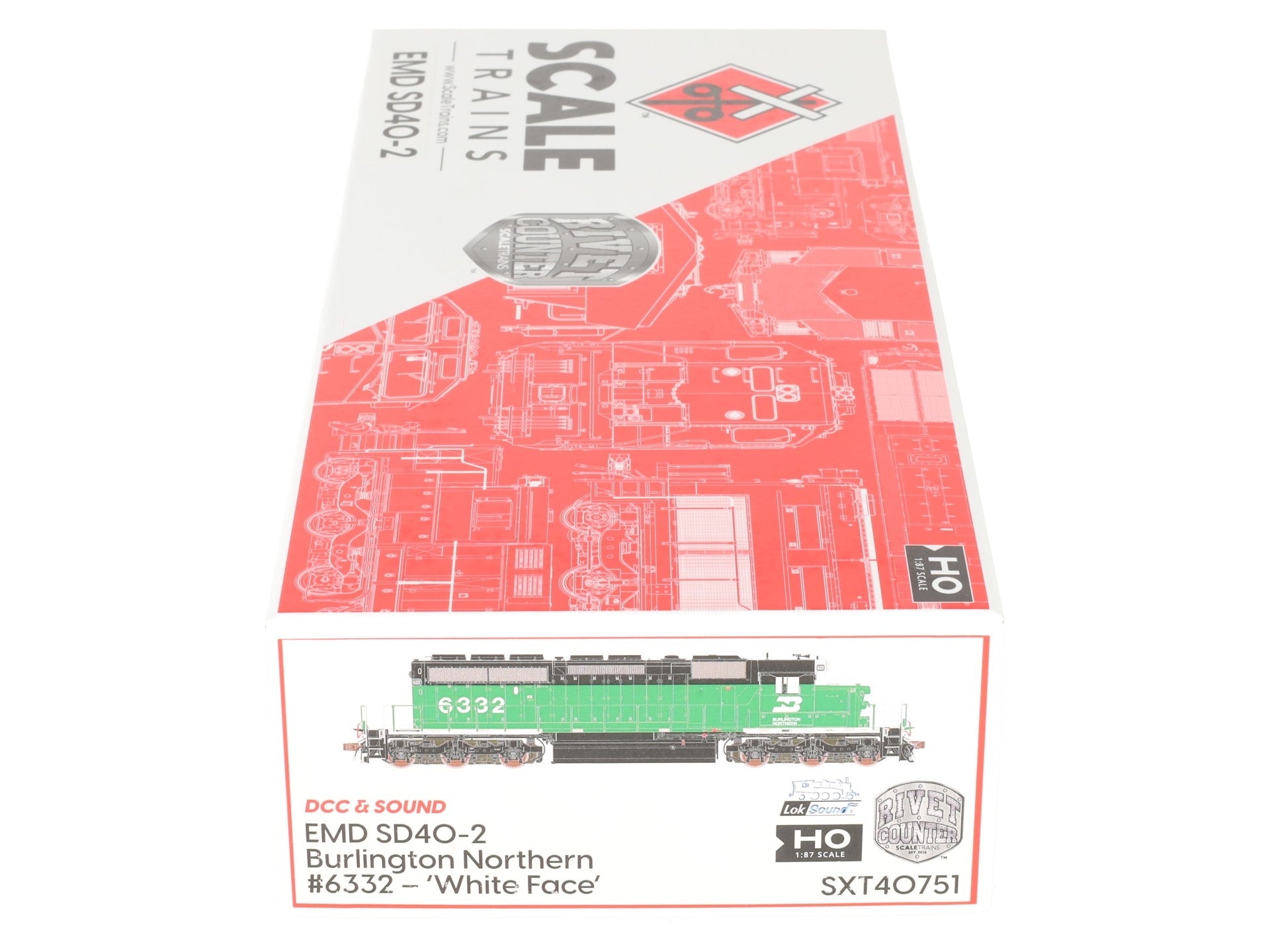 Scale Trains SXT40751 HO Burlington Northern EMD SD40-2 Diesel Locomotive #6332 EX/Box