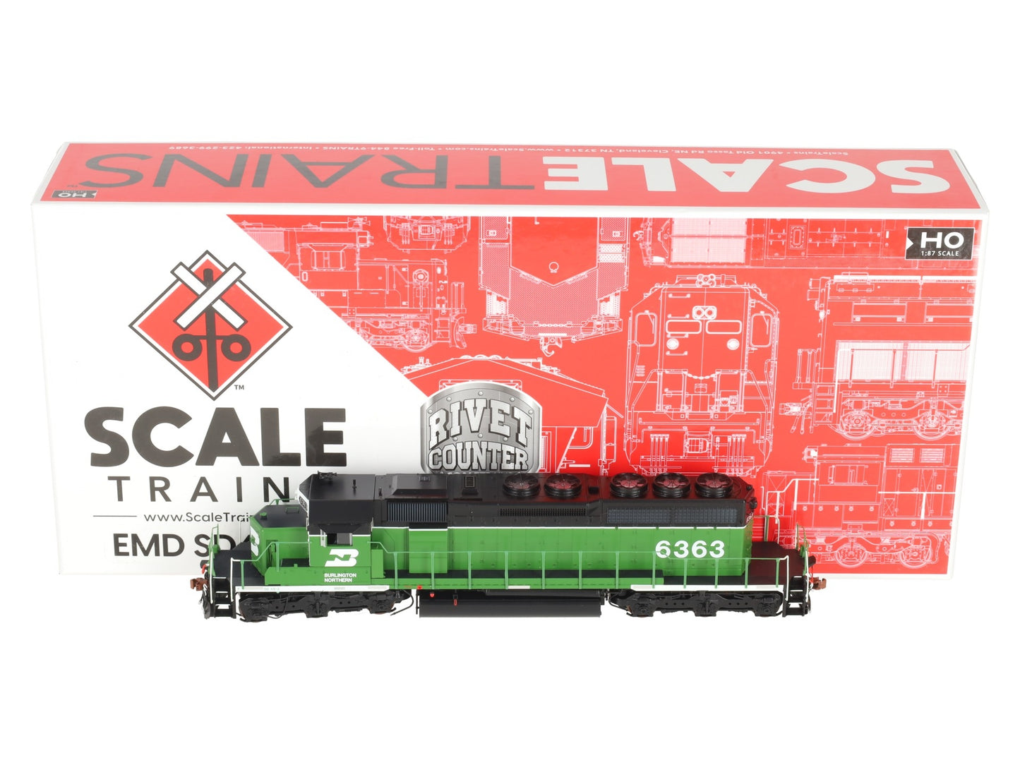 Scale Trains SXT40761 HO Burlington Northern EMD SD40-2 Diesel Locomotive #6363 EX/Box