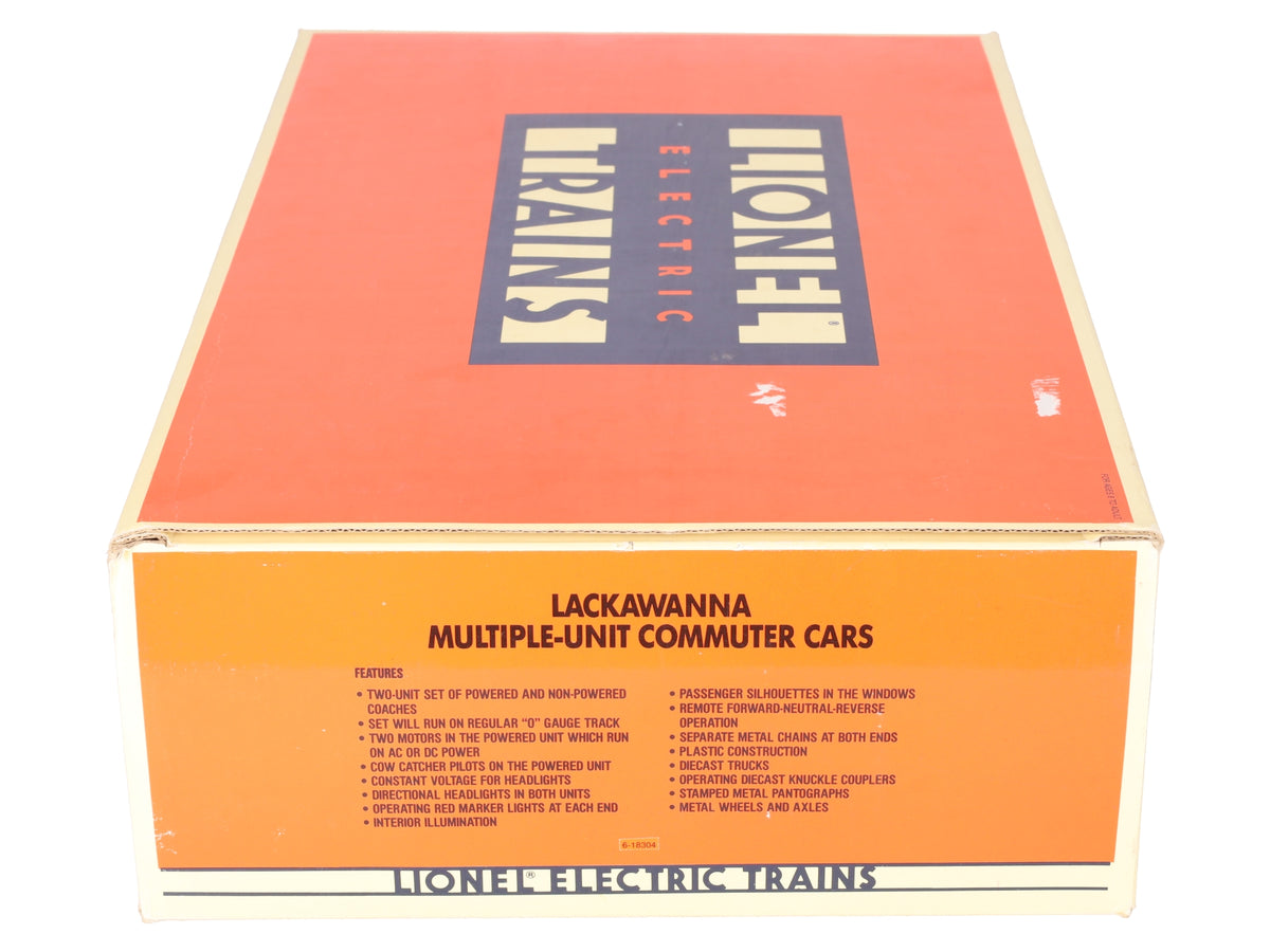 Lionel 6-18304 O Gauge Lackawanna Multiple-Unit Powered Commuter Cars Set LN/Box