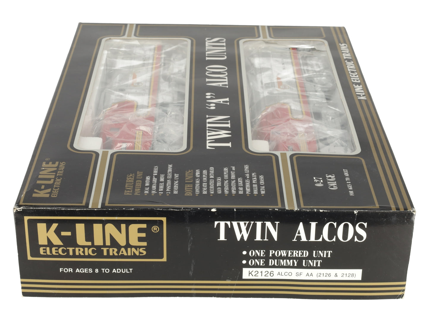 K-Line K2126 O Gauge Santa Fe Alco AA Diesel Locomotive Set #2126/2128 EX/Box