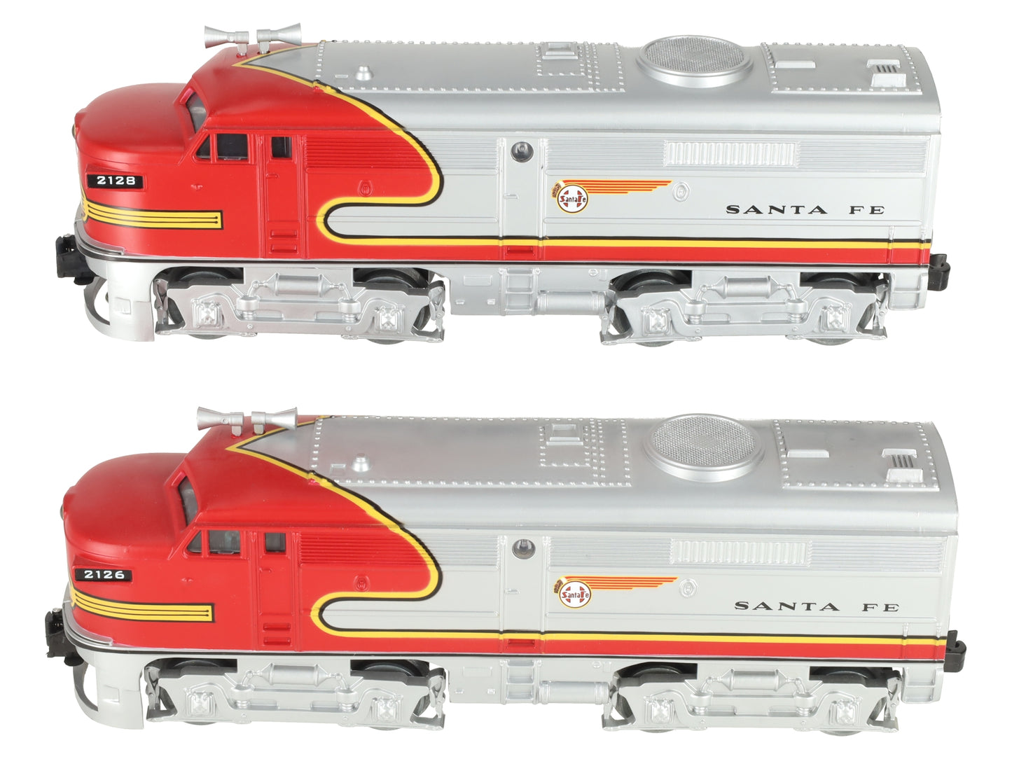 K-Line K2126 O Gauge Santa Fe Alco AA Diesel Locomotive Set #2126/2128 EX/Box