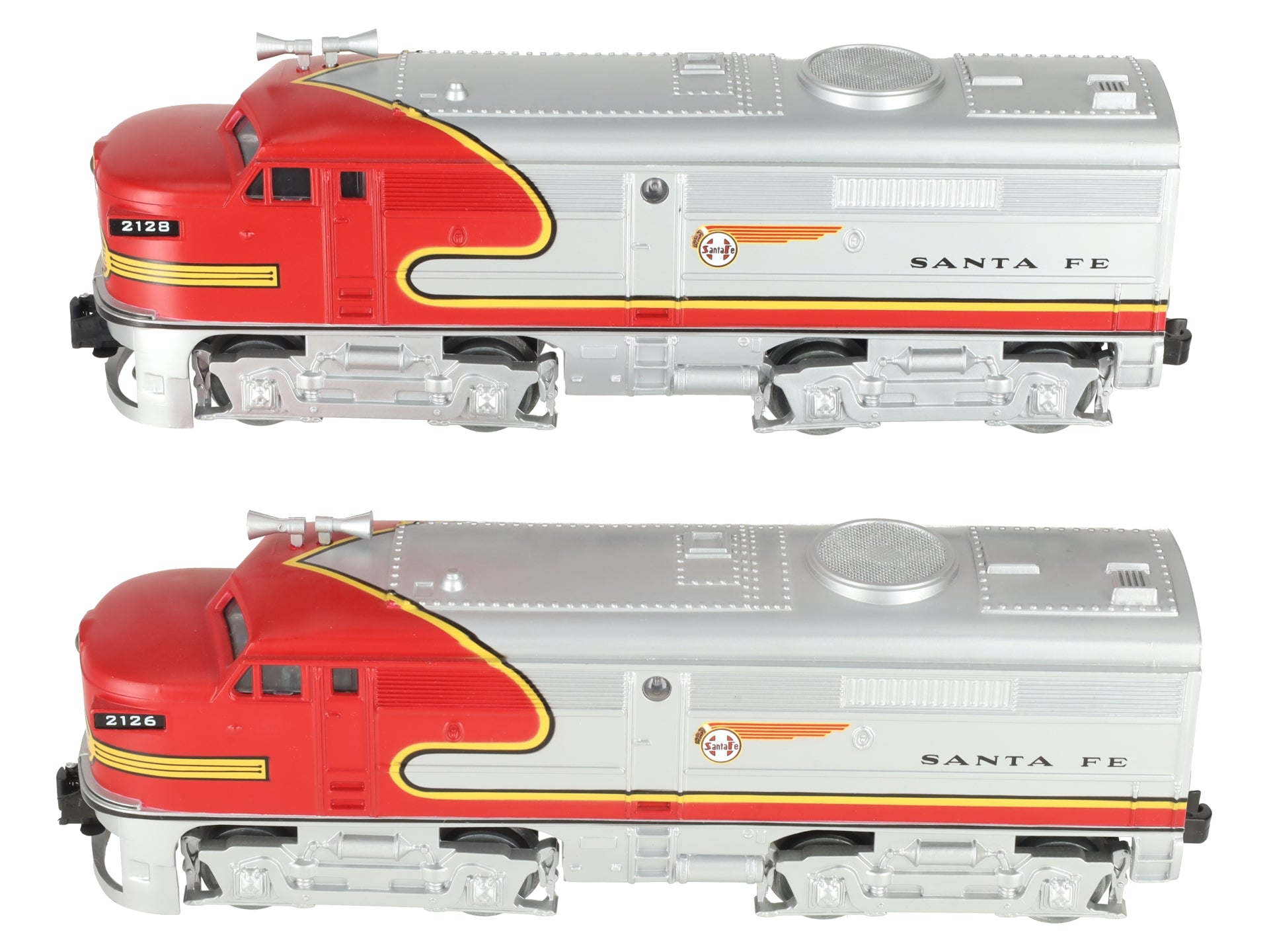 K-Line K2126 O Gauge Santa Fe Alco AA Diesel Locomotive Set #2126/2128 EX/Box