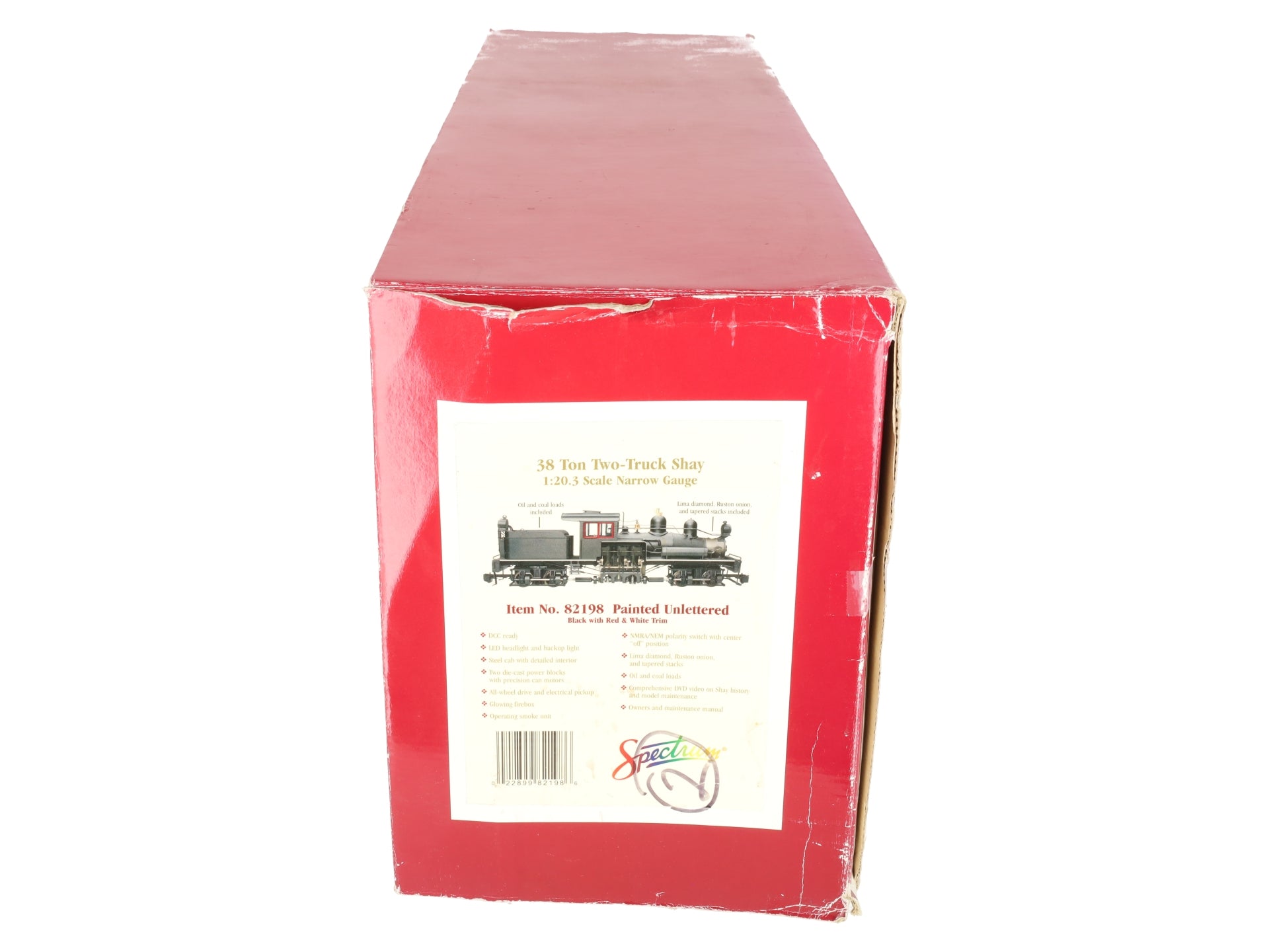 Bachmann 82198 G Scale Custom 38 Ton Two Truck Steam Shay w/ Red & White Trim #3 EX/Box