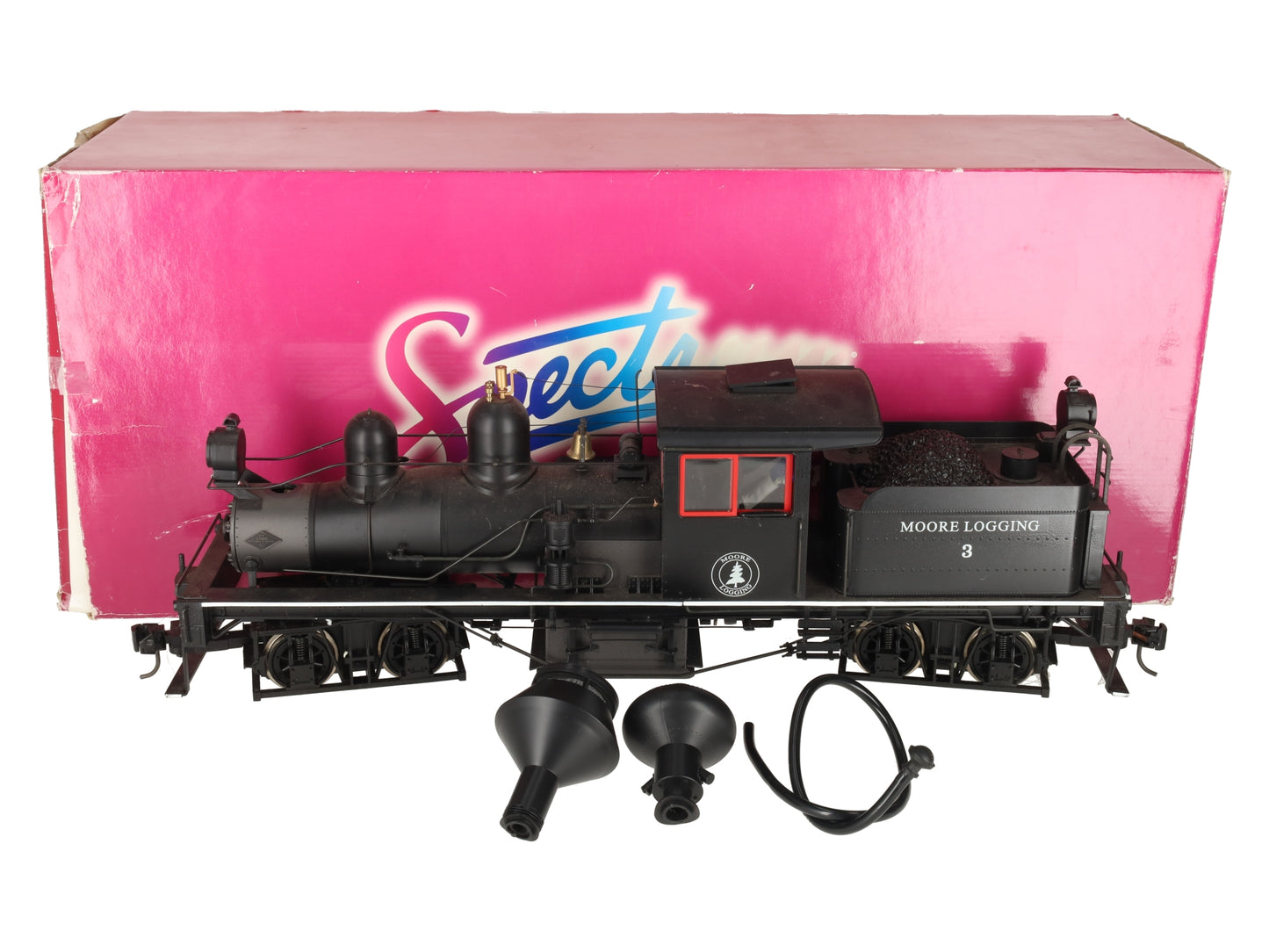 Bachmann 82198 G Scale Custom 38 Ton Two Truck Steam Shay w/ Red & White Trim #3 EX/Box