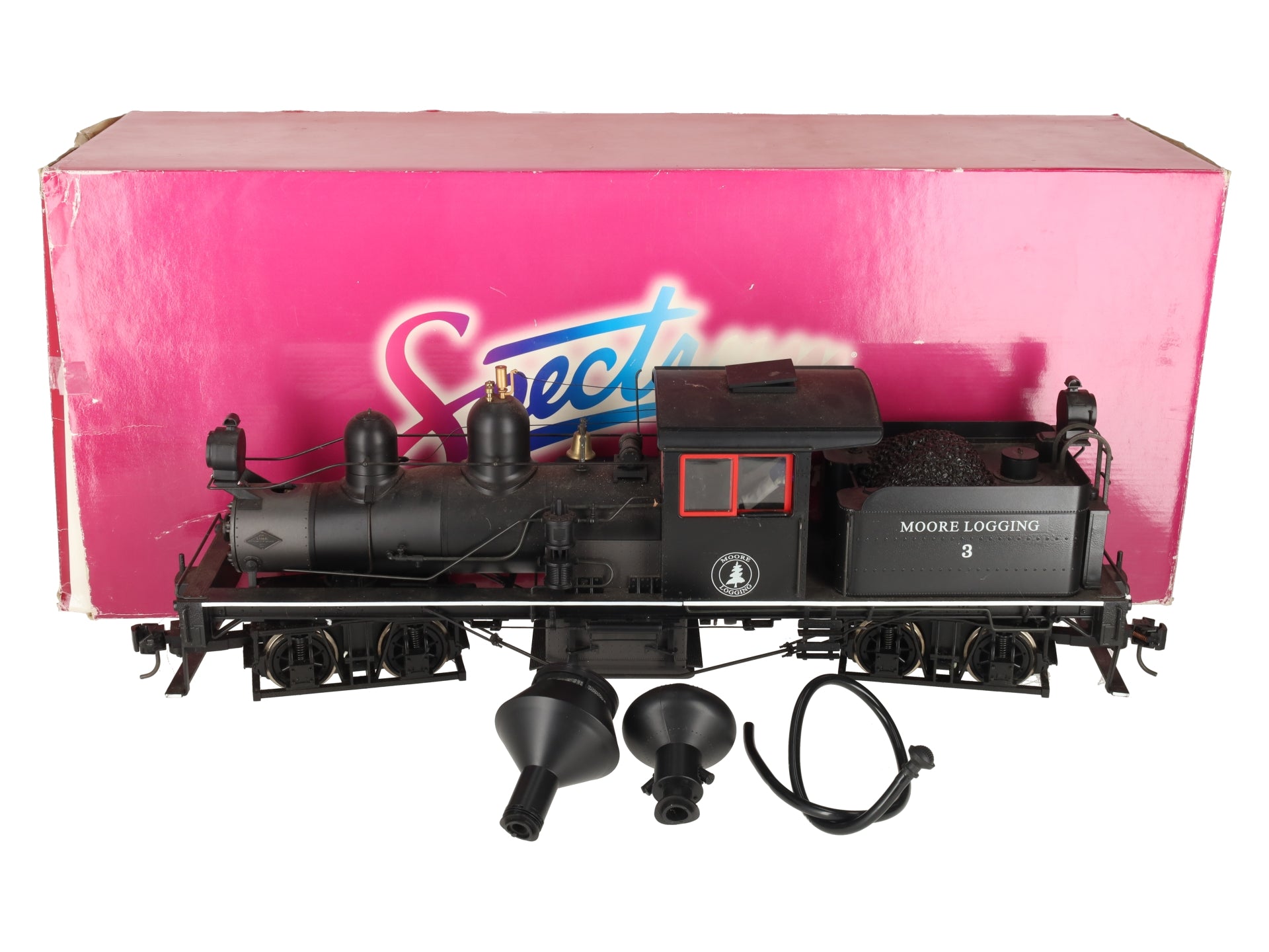 Bachmann 82198 G Scale Custom 38 Ton Two Truck Steam Shay w/ Red & White Trim #3 EX/Box