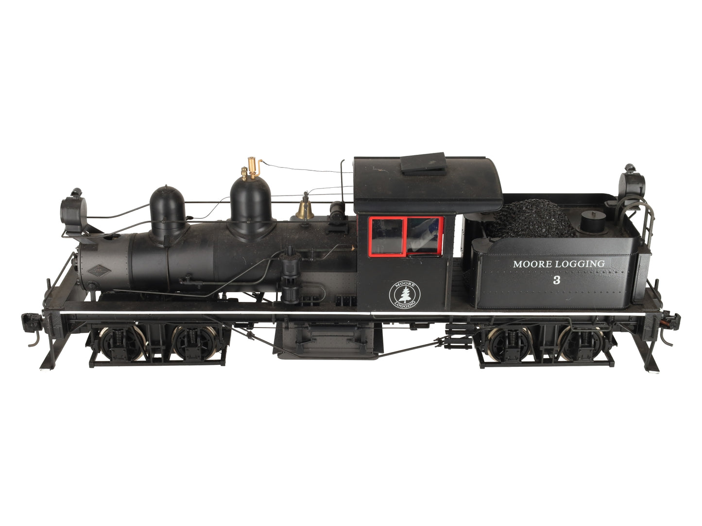 Bachmann 82198 G Scale Custom 38 Ton Two Truck Steam Shay w/ Red & White Trim #3 EX/Box