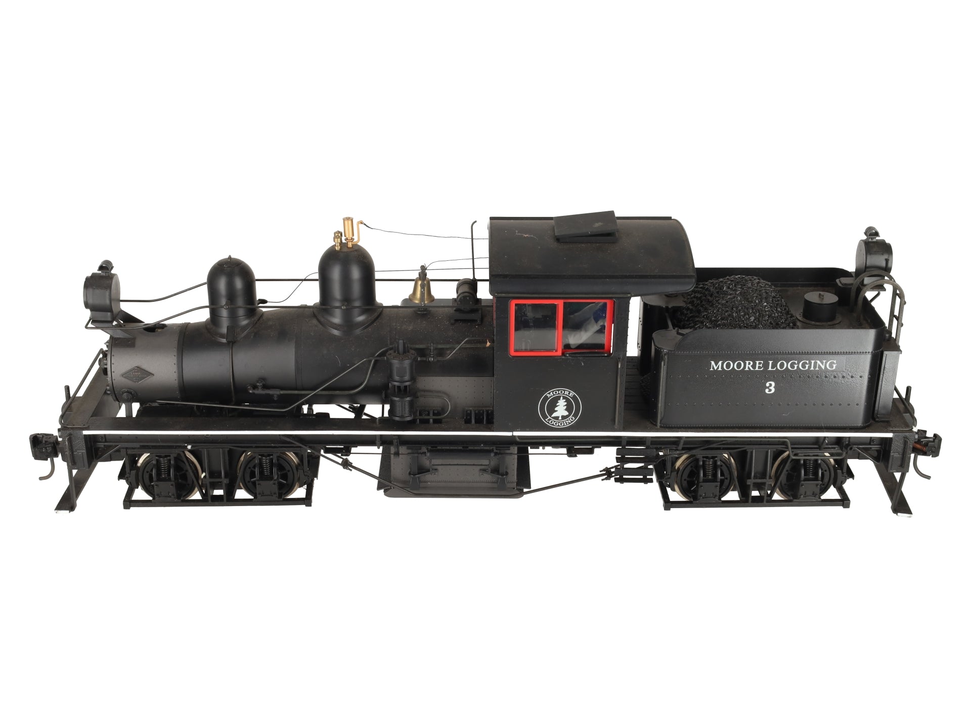 Bachmann 82198 G Scale Custom 38 Ton Two Truck Steam Shay w/ Red & White Trim #3 EX/Box