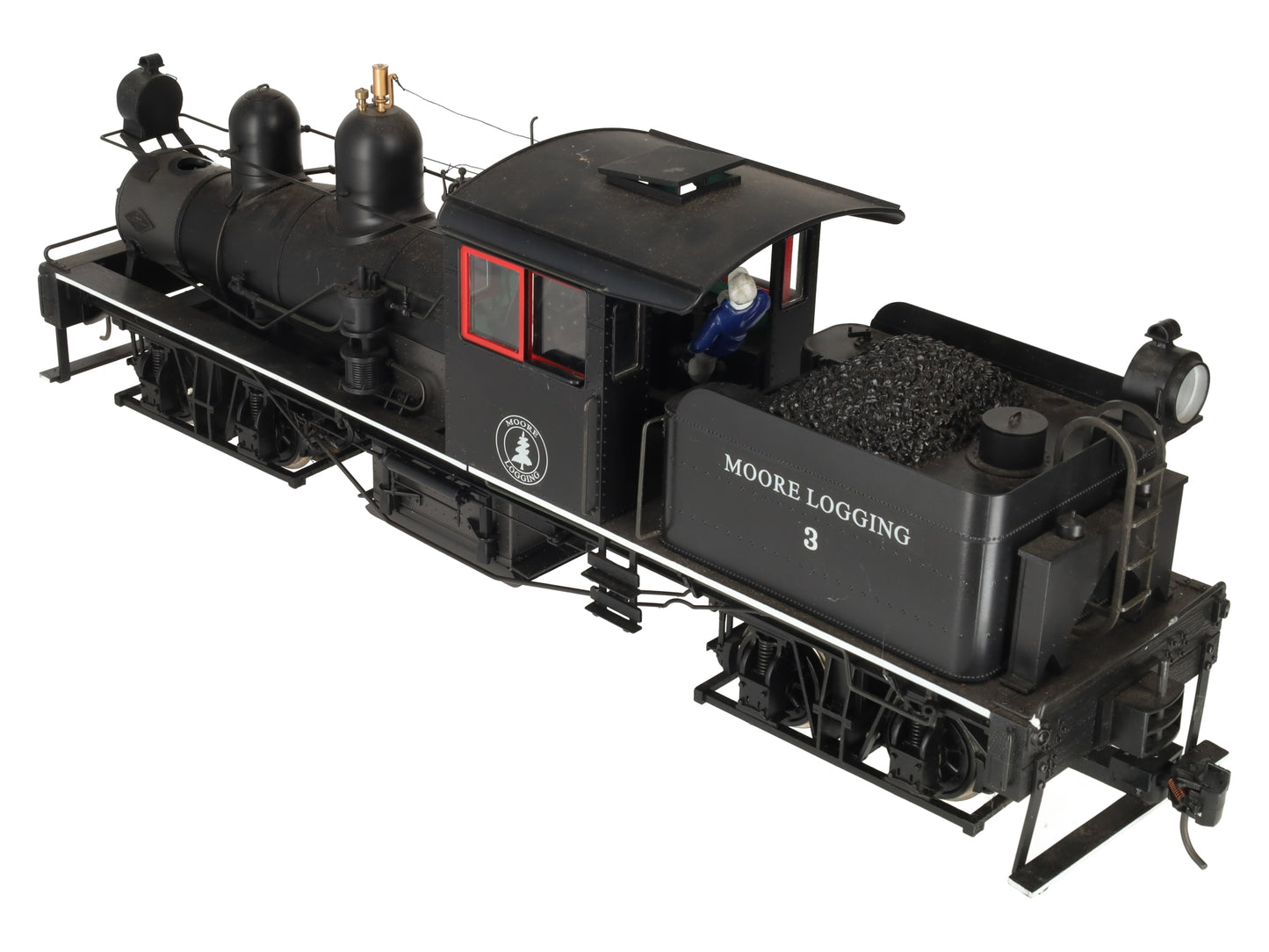 Bachmann 82198 G Scale Custom 38 Ton Two Truck Steam Shay w/ Red & White Trim #3 EX/Box