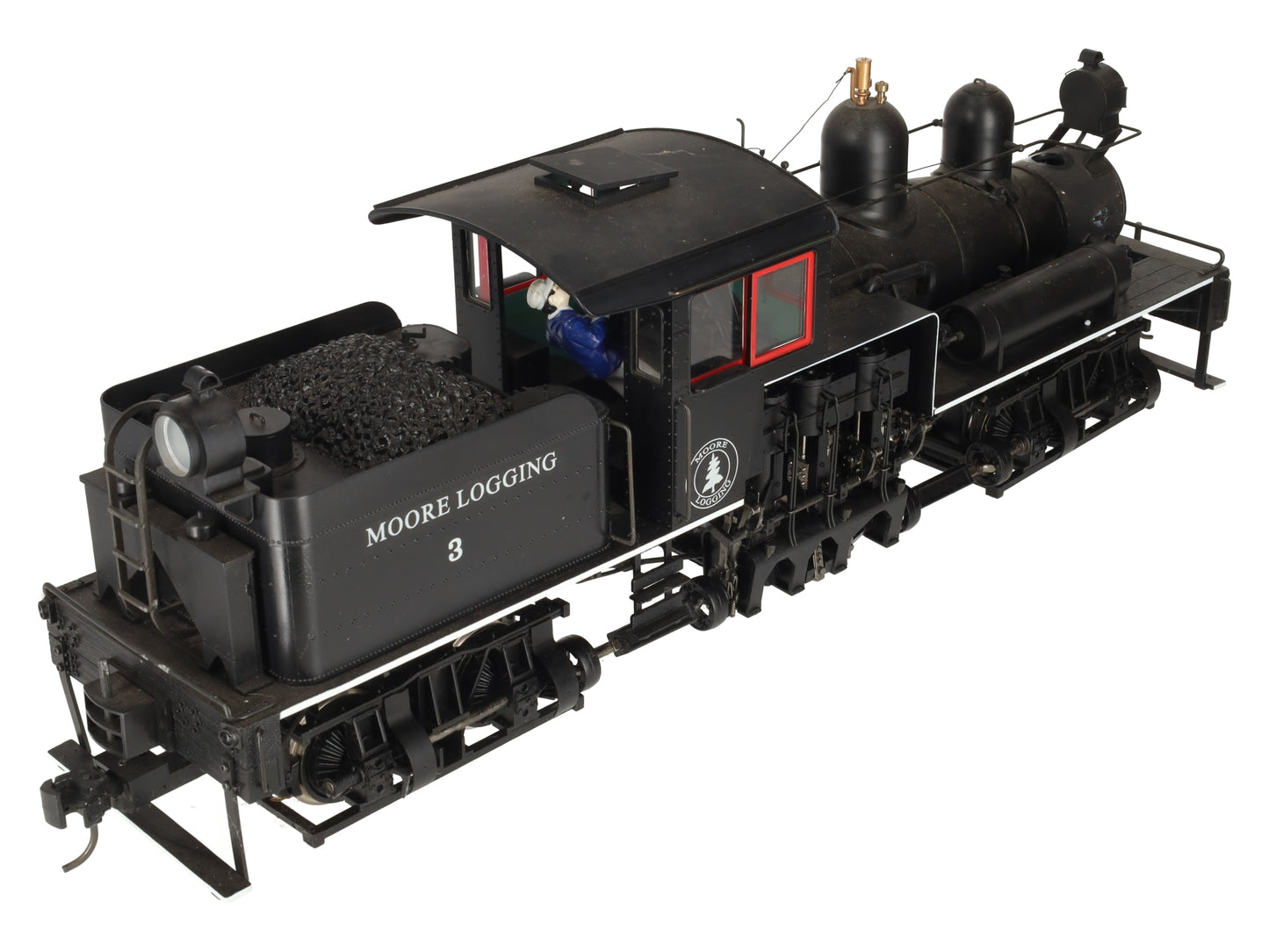 Bachmann 82198 G Scale Custom 38 Ton Two Truck Steam Shay w/ Red & White Trim #3 EX/Box