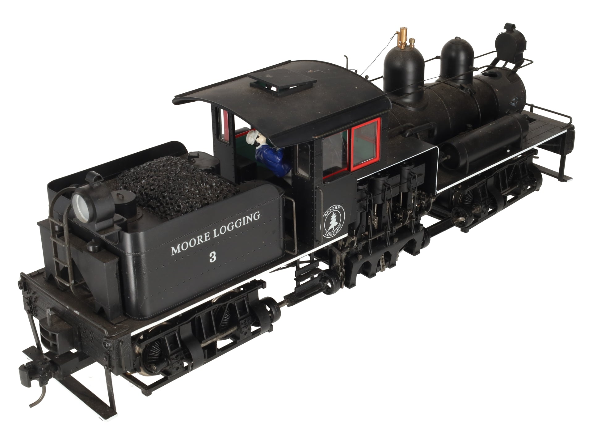 Bachmann 82198 G Scale Custom 38 Ton Two Truck Steam Shay w/ Red & White Trim #3 EX/Box