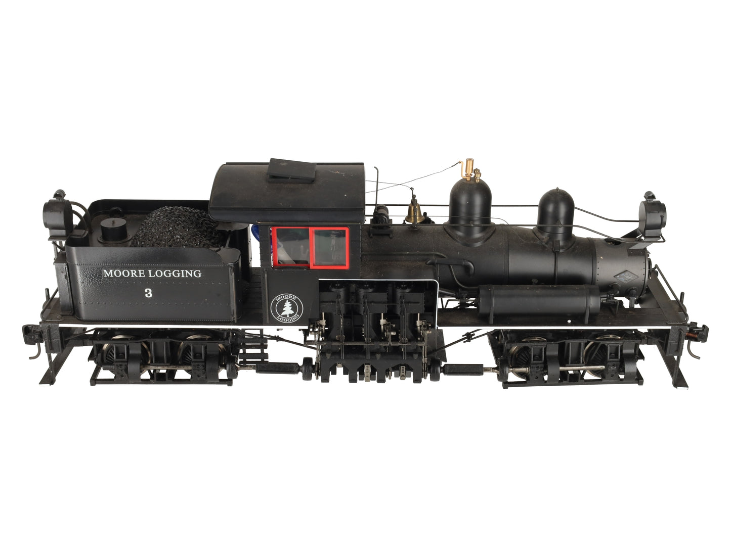 Bachmann 82198 G Scale Custom 38 Ton Two Truck Steam Shay w/ Red & White Trim #3 EX/Box