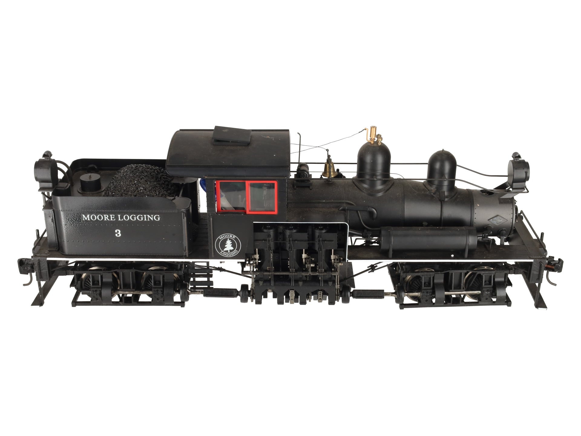 Bachmann 82198 G Scale Custom 38 Ton Two Truck Steam Shay w/ Red & White Trim #3 EX/Box