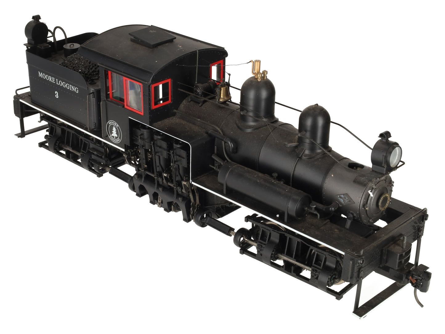 Bachmann 82198 G Scale Custom 38 Ton Two Truck Steam Shay w/ Red & White Trim #3 EX/Box