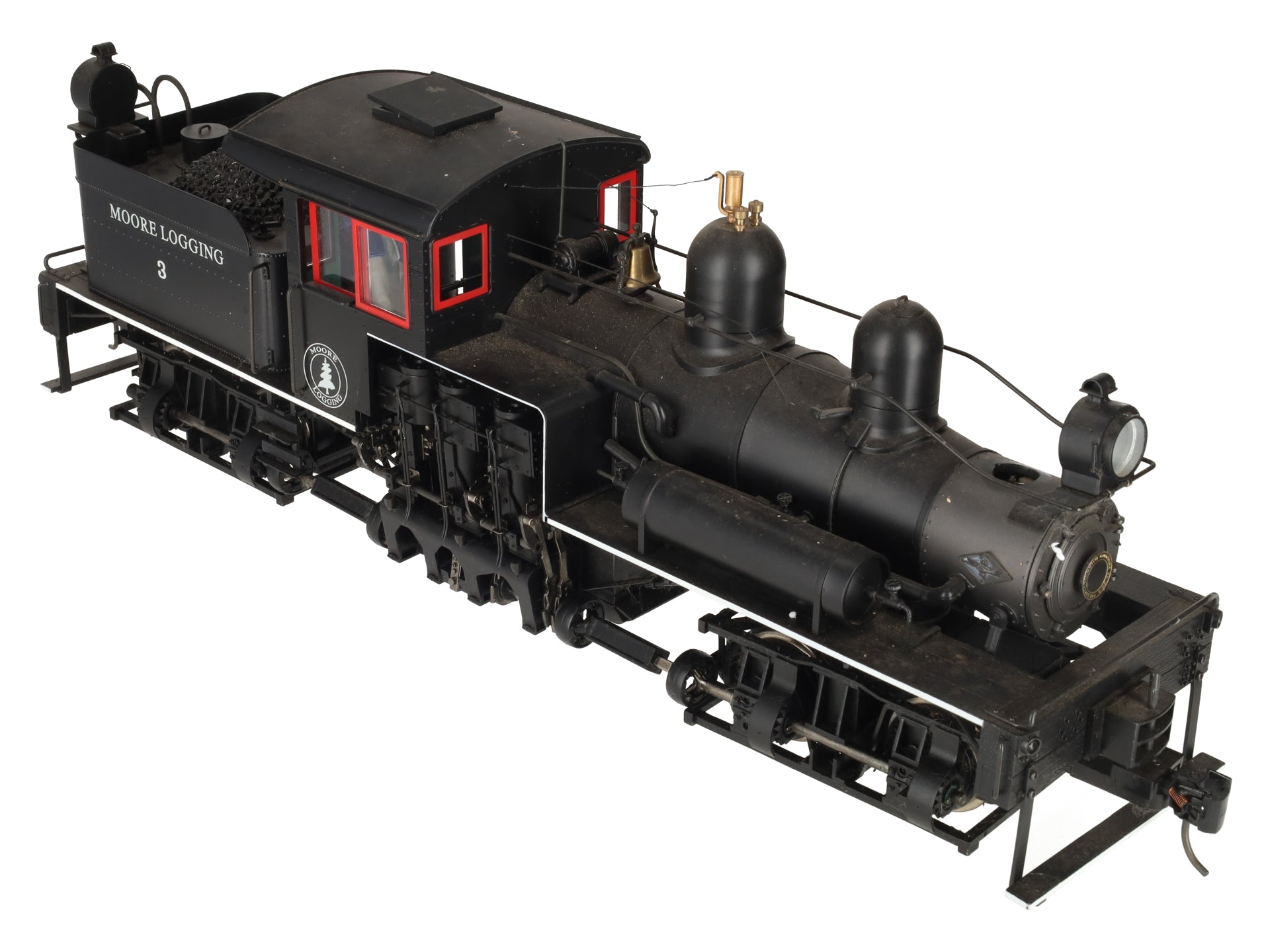 Bachmann 82198 G Scale Custom 38 Ton Two Truck Steam Shay w/ Red & White Trim #3 EX/Box
