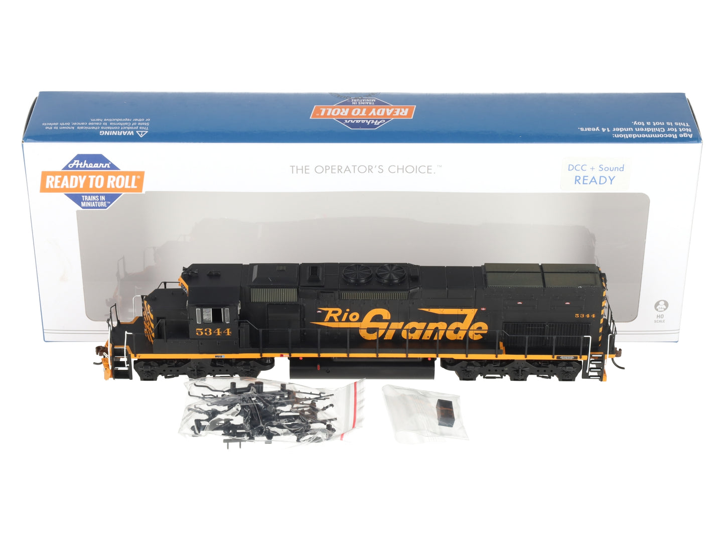 Athearn ATH72071 HO Denver & Rio Grande Western SD40T-2 Diesel Locomotive #5344 EX/Box