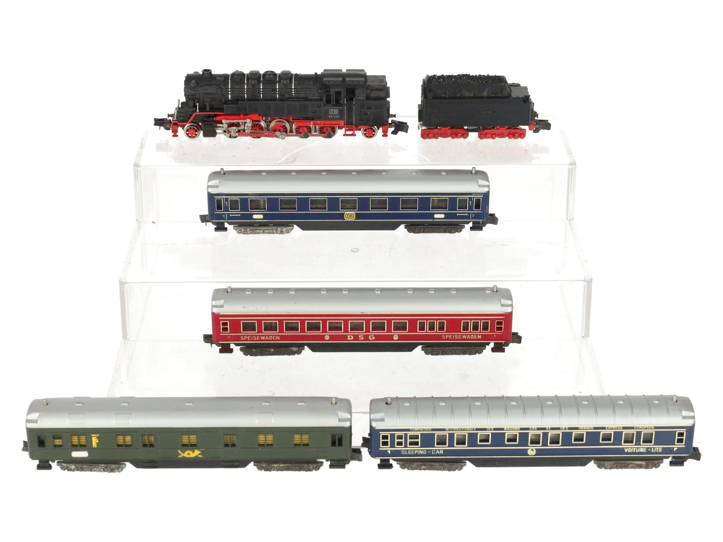 Rokal 0114 TT Gauge Deutsche Bundesbah Nordexpress Steam Locomotive Pass. Set VG