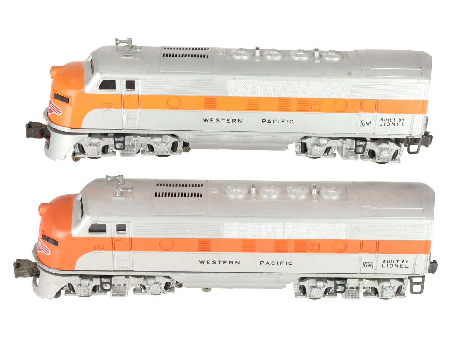 Lionel 2355 Vintage O Western Pacific F-3 AA Diesel Locomotives VG