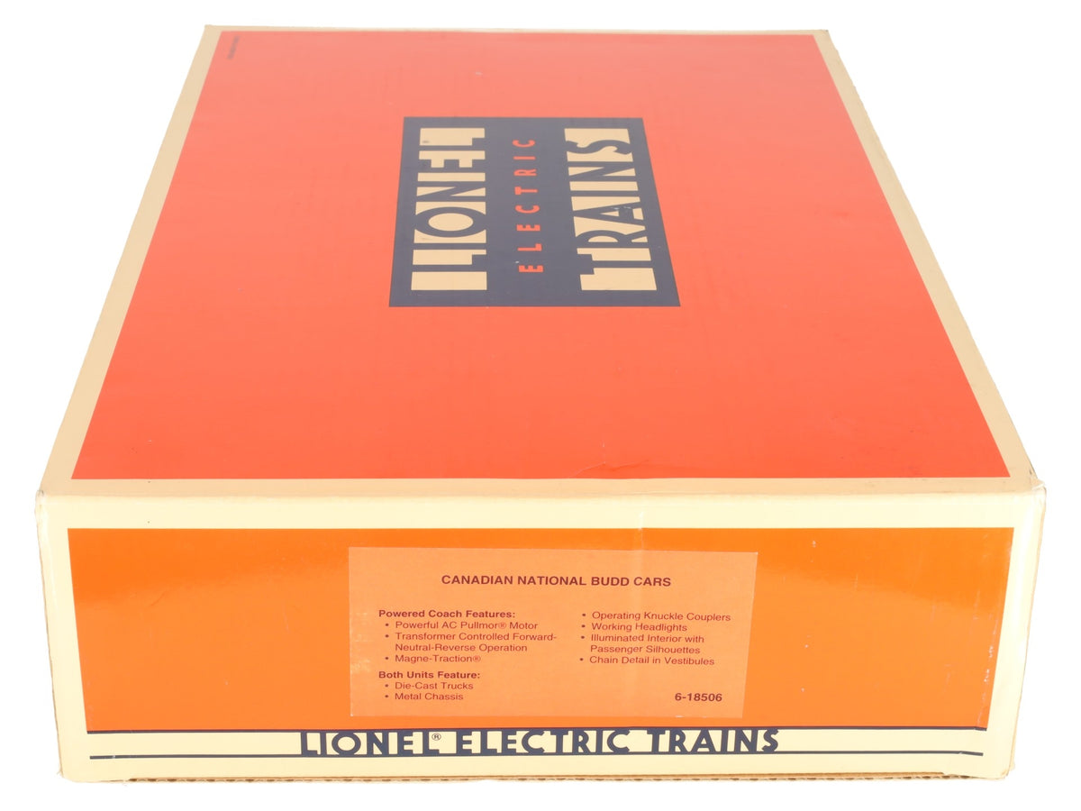 Lionel 6-18506 O Gauge Canadian National Budd Cars: #D202, #D203 EX/Box