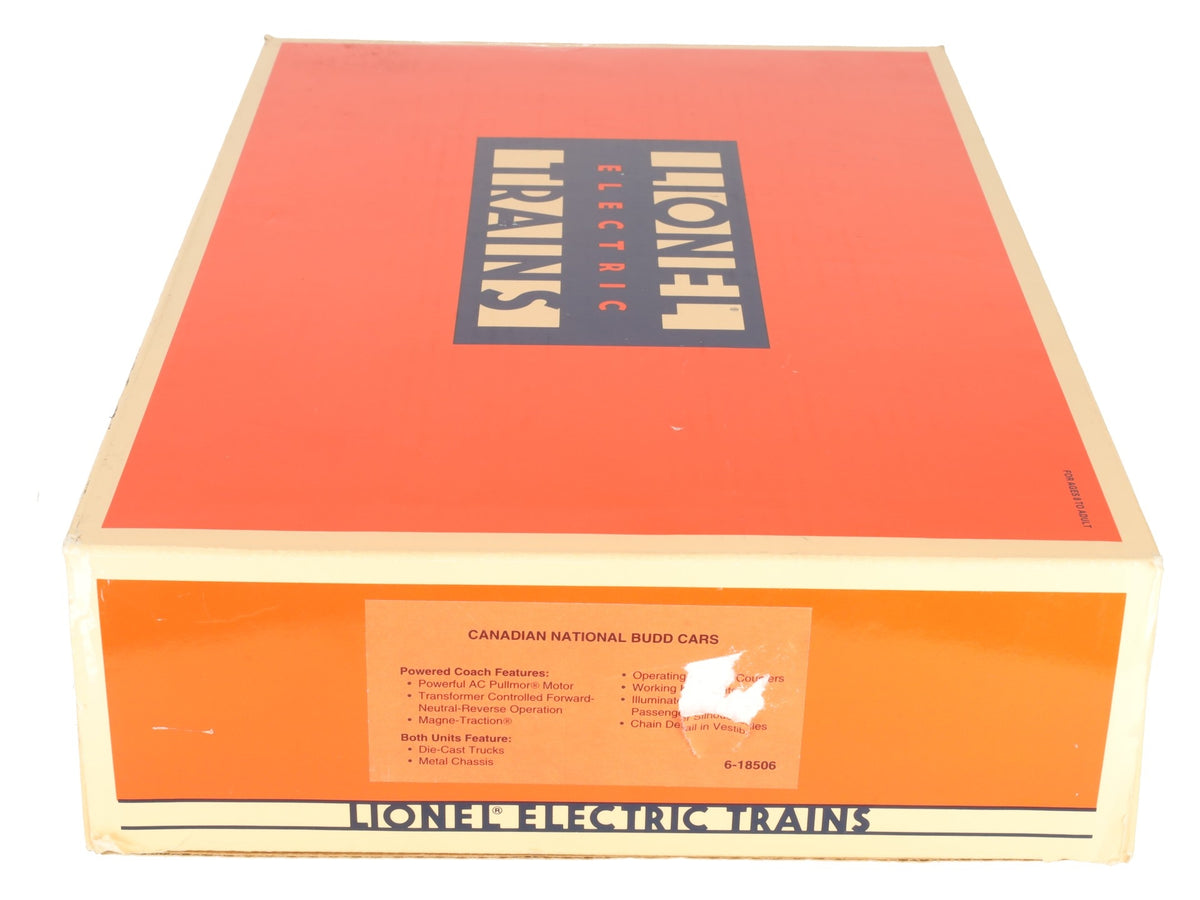 Lionel 6-18506 O Gauge Canadian National Budd Cars: #D202, #D203 EX/Box